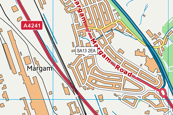 SA13 2EA map - OS VectorMap District (Ordnance Survey)