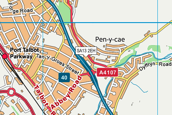 SA13 2EH map - OS VectorMap District (Ordnance Survey)