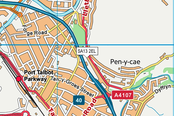 SA13 2EL map - OS VectorMap District (Ordnance Survey)