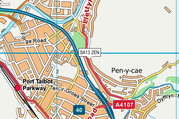 SA13 2EN map - OS VectorMap District (Ordnance Survey)