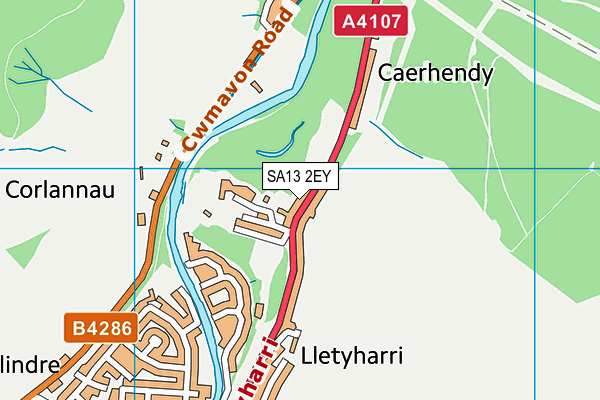 SA13 2EY map - OS VectorMap District (Ordnance Survey)