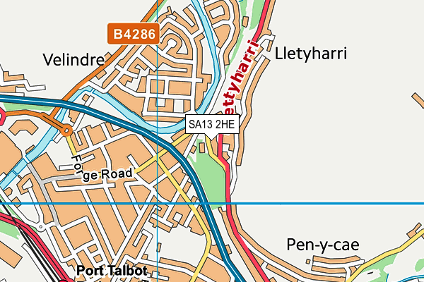 SA13 2HE map - OS VectorMap District (Ordnance Survey)