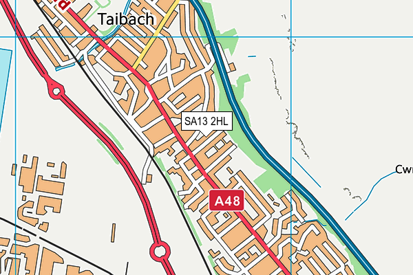 SA13 2HL map - OS VectorMap District (Ordnance Survey)