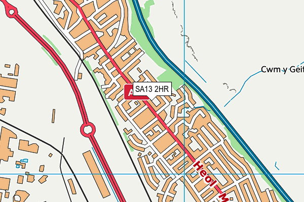 SA13 2HR map - OS VectorMap District (Ordnance Survey)