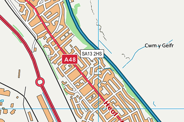 SA13 2HS map - OS VectorMap District (Ordnance Survey)