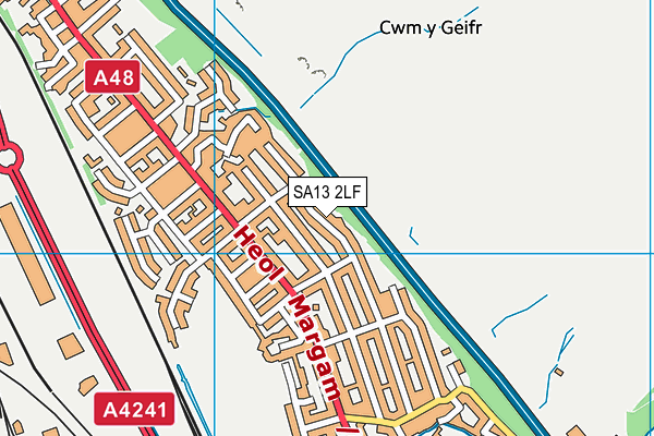 SA13 2LF map - OS VectorMap District (Ordnance Survey)