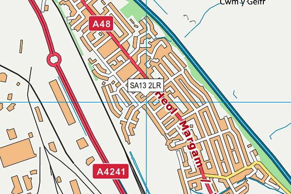 SA13 2LR map - OS VectorMap District (Ordnance Survey)