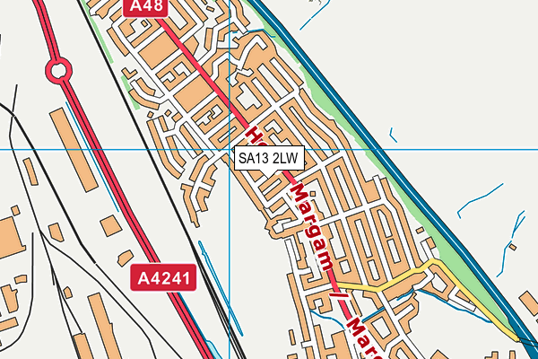 SA13 2LW map - OS VectorMap District (Ordnance Survey)