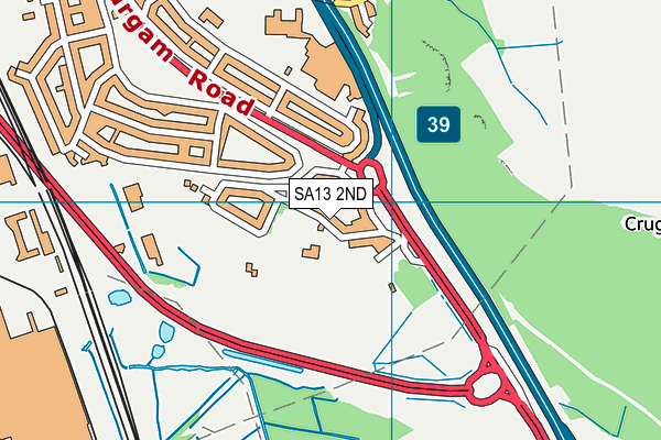 SA13 2ND map - OS VectorMap District (Ordnance Survey)