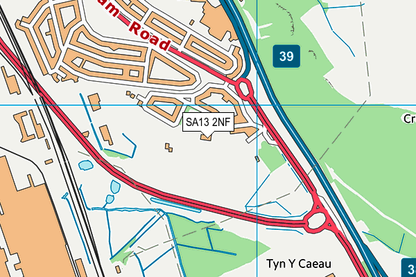 SA13 2NF map - OS VectorMap District (Ordnance Survey)