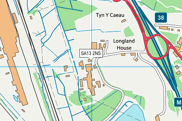 SA13 2NS map - OS VectorMap District (Ordnance Survey)