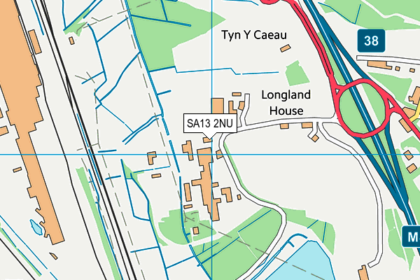 SA13 2NU map - OS VectorMap District (Ordnance Survey)