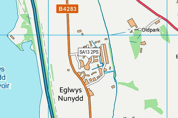 SA13 2PS map - OS VectorMap District (Ordnance Survey)