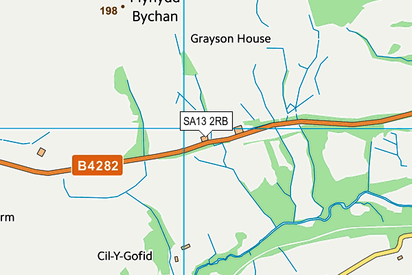 SA13 2RB map - OS VectorMap District (Ordnance Survey)