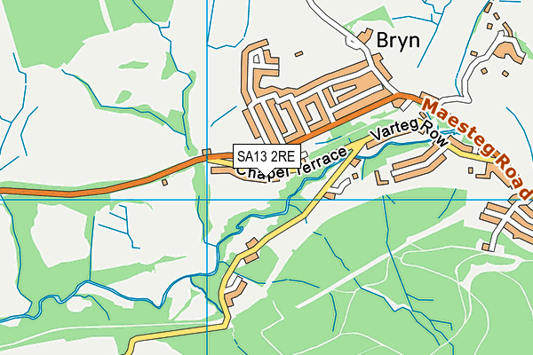 SA13 2RE map - OS VectorMap District (Ordnance Survey)