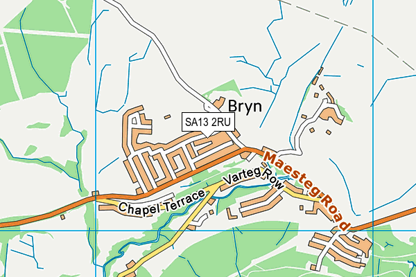 SA13 2RU map - OS VectorMap District (Ordnance Survey)