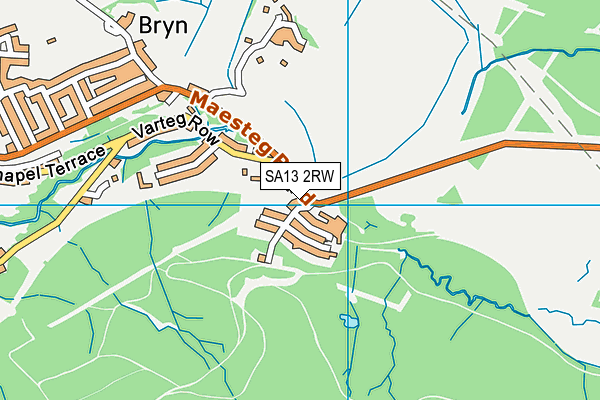 SA13 2RW map - OS VectorMap District (Ordnance Survey)