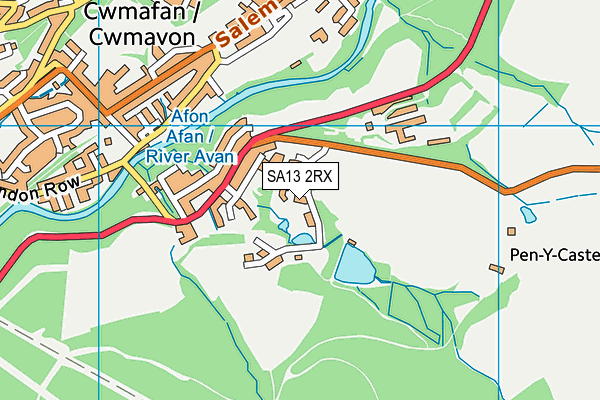 SA13 2RX map - OS VectorMap District (Ordnance Survey)