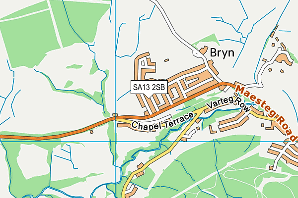 SA13 2SB map - OS VectorMap District (Ordnance Survey)