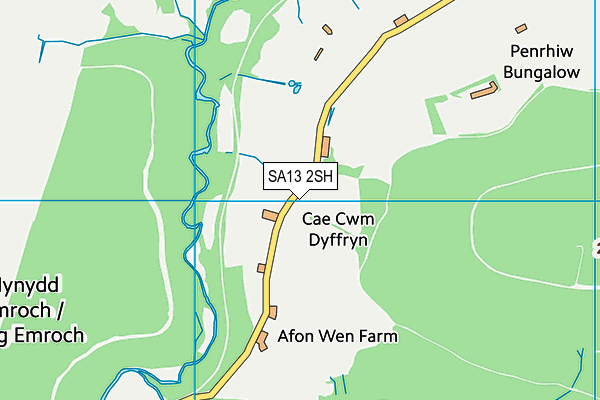 SA13 2SH map - OS VectorMap District (Ordnance Survey)