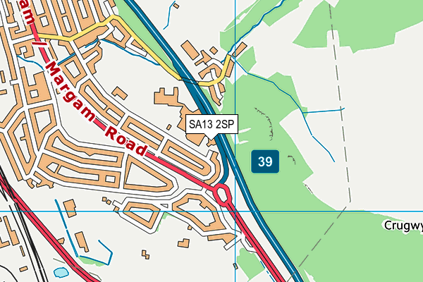 SA13 2SP map - OS VectorMap District (Ordnance Survey)