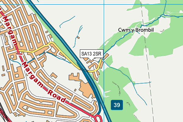 SA13 2SR map - OS VectorMap District (Ordnance Survey)