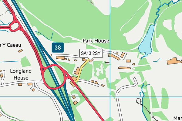 SA13 2SY map - OS VectorMap District (Ordnance Survey)