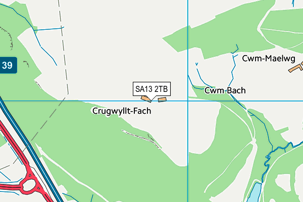 SA13 2TB map - OS VectorMap District (Ordnance Survey)