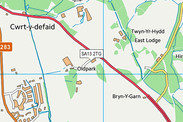 SA13 2TG map - OS VectorMap District (Ordnance Survey)