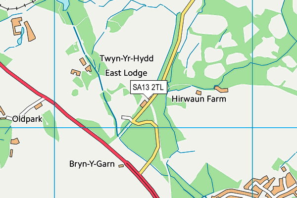 SA13 2TL map - OS VectorMap District (Ordnance Survey)