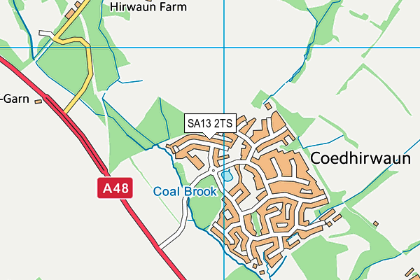 Coed Hirwaun Primary School map (SA13 2TS) - OS VectorMap District (Ordnance Survey)