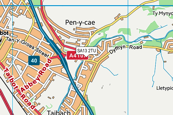 SA13 2TU map - OS VectorMap District (Ordnance Survey)