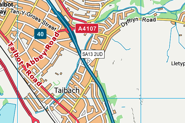 SA13 2UD map - OS VectorMap District (Ordnance Survey)