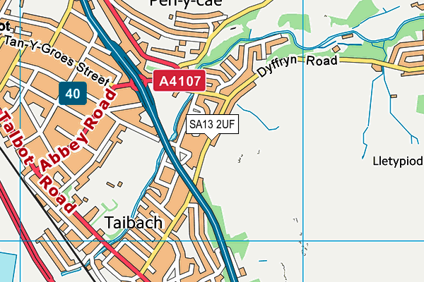 SA13 2UF map - OS VectorMap District (Ordnance Survey)