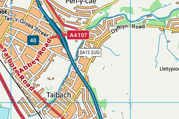 SA13 2UG map - OS VectorMap District (Ordnance Survey)