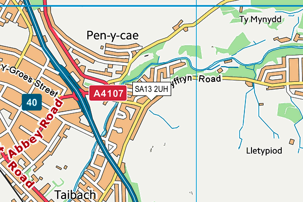 SA13 2UH map - OS VectorMap District (Ordnance Survey)