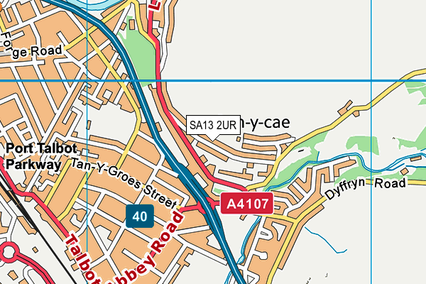 SA13 2UR map - OS VectorMap District (Ordnance Survey)