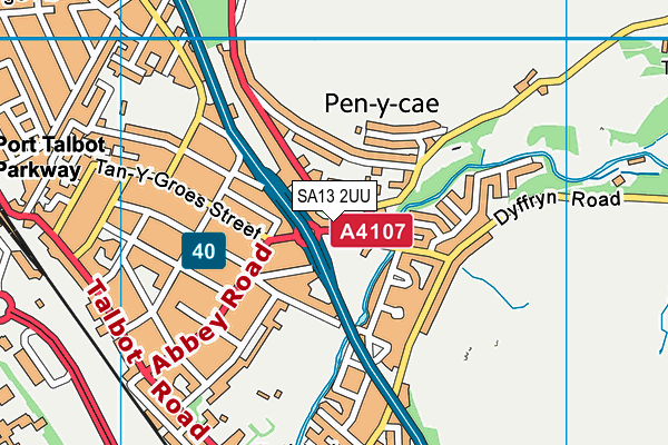 SA13 2UU map - OS VectorMap District (Ordnance Survey)