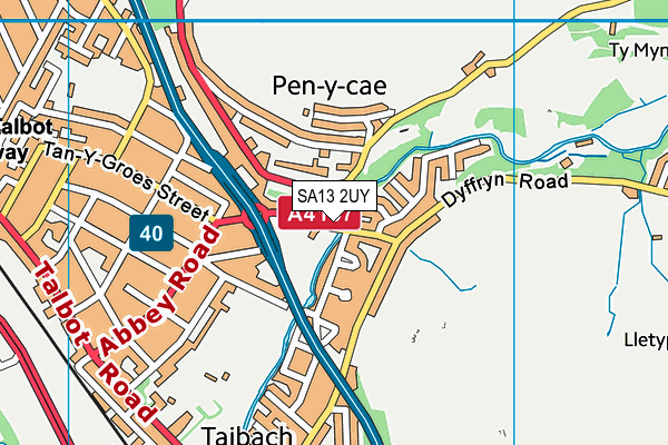 SA13 2UY map - OS VectorMap District (Ordnance Survey)