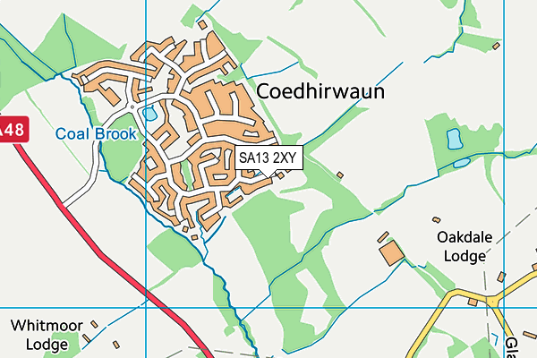 SA13 2XY map - OS VectorMap District (Ordnance Survey)
