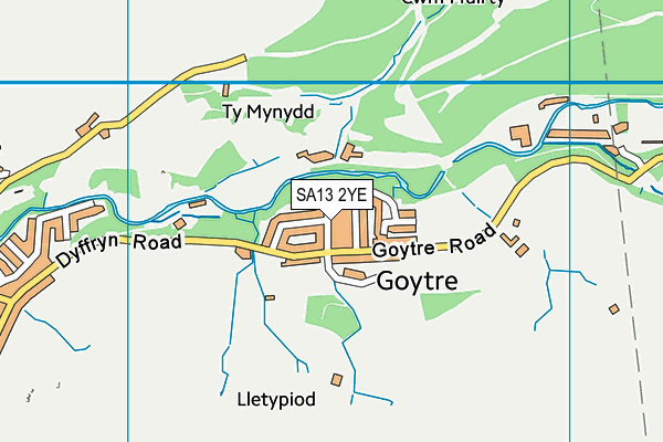 SA13 2YE map - OS VectorMap District (Ordnance Survey)