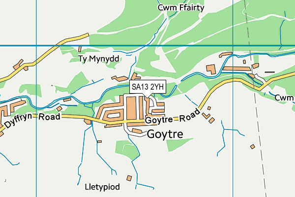 SA13 2YH map - OS VectorMap District (Ordnance Survey)