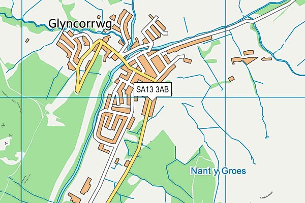 SA13 3AB map - OS VectorMap District (Ordnance Survey)