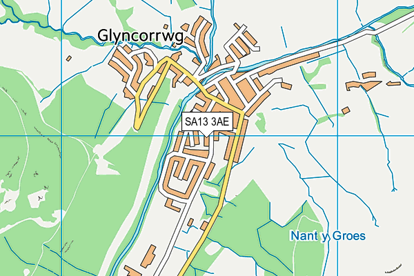 SA13 3AE map - OS VectorMap District (Ordnance Survey)