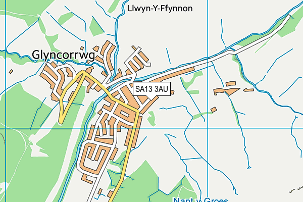 SA13 3AU map - OS VectorMap District (Ordnance Survey)
