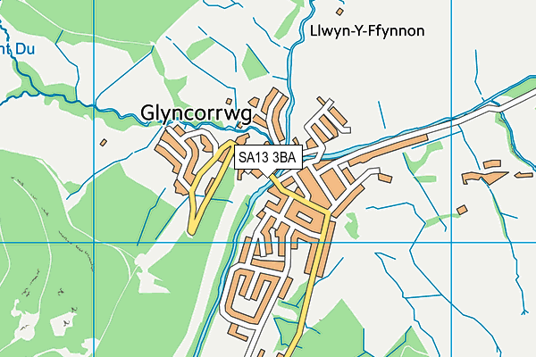 SA13 3BA map - OS VectorMap District (Ordnance Survey)