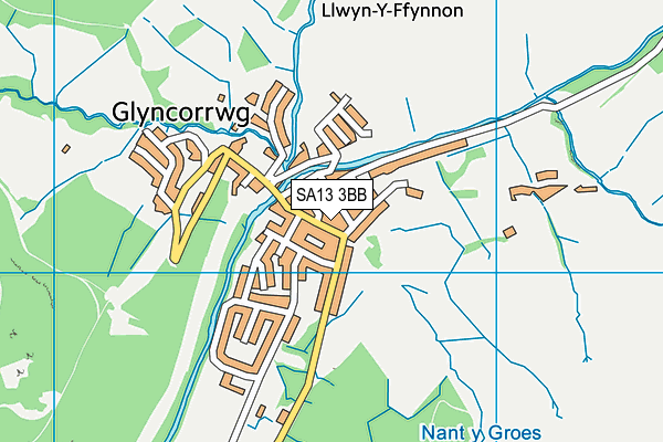Glyncorrwg Primary School map (SA13 3BB) - OS VectorMap District (Ordnance Survey)