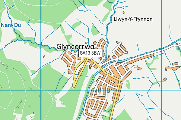 SA13 3BW map - OS VectorMap District (Ordnance Survey)