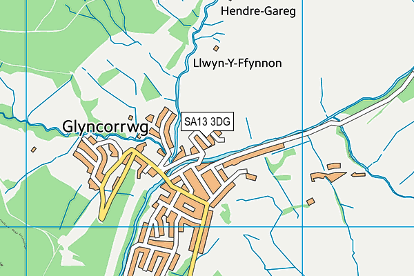 SA13 3DG map - OS VectorMap District (Ordnance Survey)