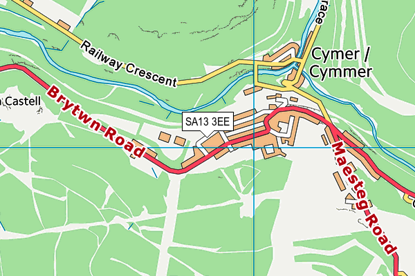 Cymer Afan Primary School map (SA13 3EE) - OS VectorMap District (Ordnance Survey)